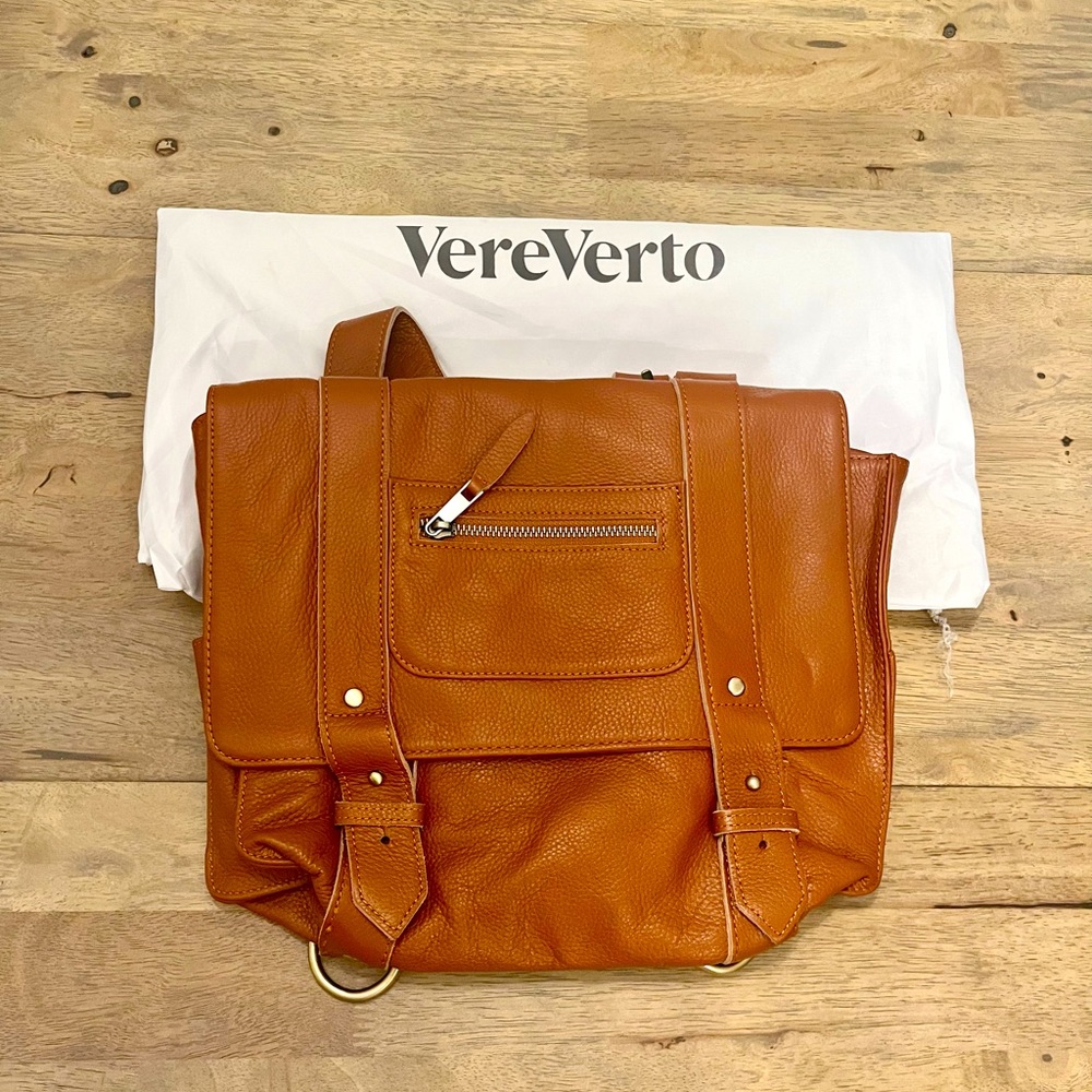 Vere Verto Genuine Leather Convertible Backpack/Satchel Bag